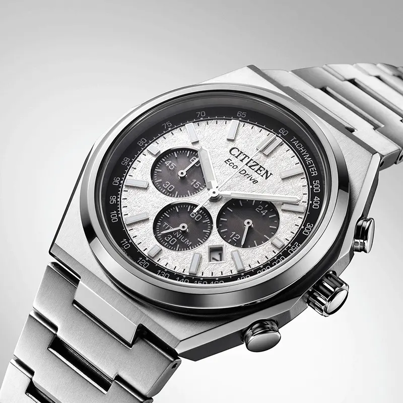 Citizen Zenshin Eco-Drive Super Titanium White Dial Men’s Watch- CA4610-85A